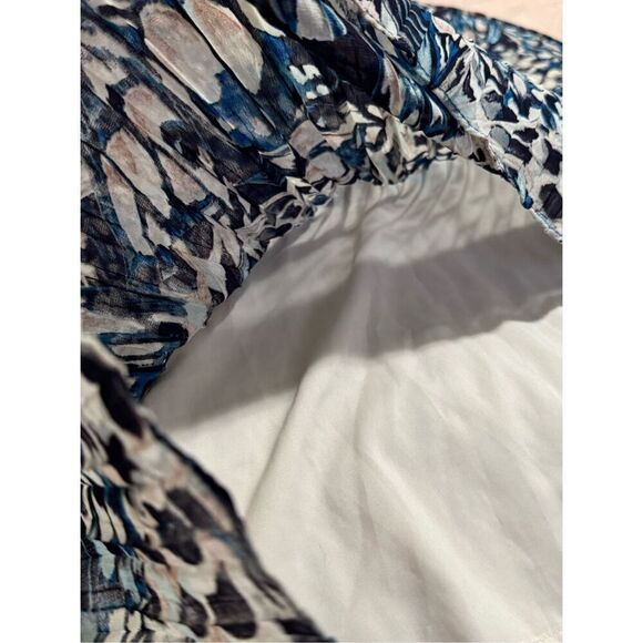 NWT Anne Klein Flowy Halter Marine Blue Multi Midi Dress 10 - Picture 5 of 8